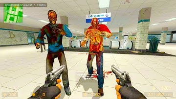 Counter Strike Source - Zombie Riot Mod Online Gameplay on Paris Subway map
