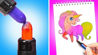 GENIUS DRAWING & BACK TO SCHOOL HACKS || School Supplies DIY, Painting, Arts