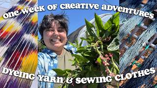 Painting warps, dyeing with indigo, & sewing with handwoven fabrics in sunny California ☀️ Vlog