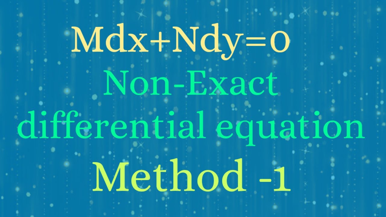 Exact differential equations in telugu YouTube