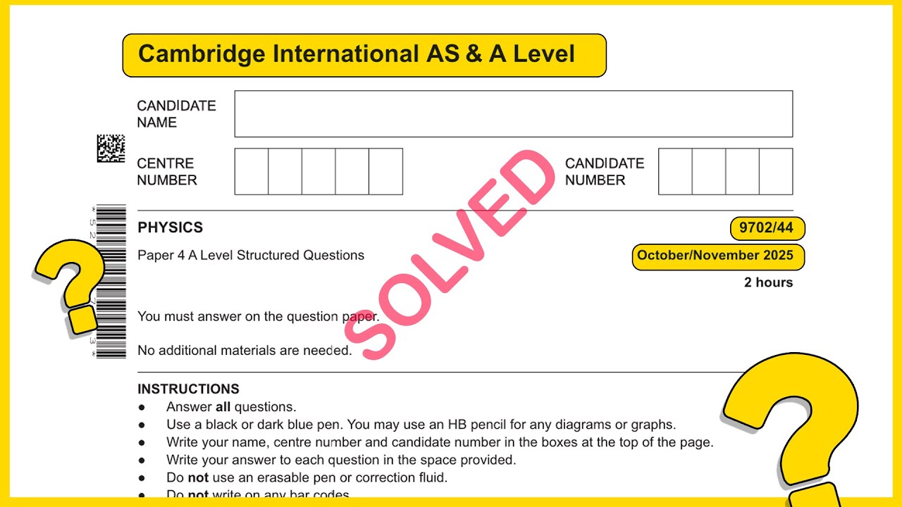 缶バッジ 20点 narページ A2 level Physics 9702 Oct/Nov 2025 Paper 44 SOLVED