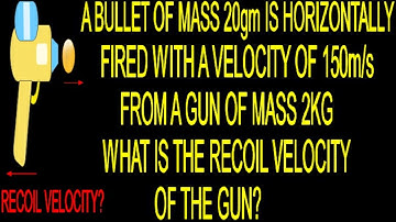 A BULLET OF MASS 20gm horizontally fired with 150m/s from gun  2kg recoil velocity pistol L.C.M Prob