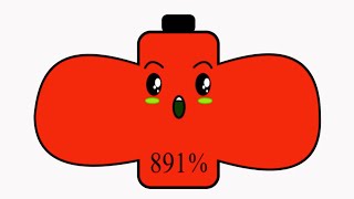 1000% low Battery overcharged animation | battery charging Animation 0 to 100  overcharging 1000