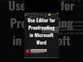 [ENG| Microsoft Word #7] Use Editor for Proofreading | Check grammar, suggestions, and more #shorts