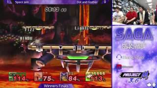 SAGA - Space Jam(ROB,Peach) vs. Dot&Feather(Charizard,Fox,Falcon) - Winners Finals - Project M