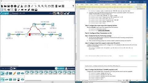 (CCNP ENCOR v8) 16.2.2 Packet Tracer - Configure and Verify a Site-to-Site IPsec VPN Using CLI