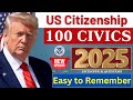 2025 random 100 civics questions and answers - U.S. citizenship interview I N400 Interview #usa