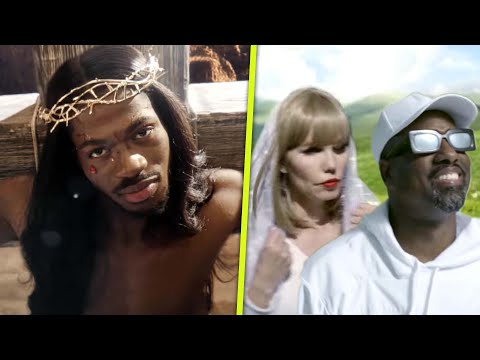 Lil nas x enlists taylor swift and kanye west lookalikes for j christ music video