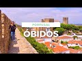 【4K】Obidos Portugal walking tour with ambient sound - Walking on a medieval city wall (part 3/3)