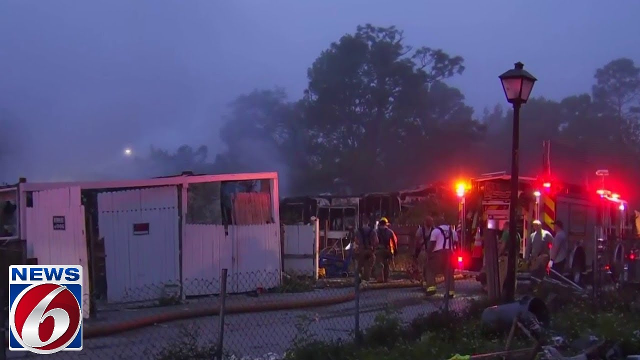 Fire damages mobile homes in Orange County - YouTube