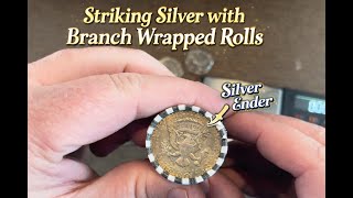 Striking Silver with Branch Wrapped Rolls - Coin Roll Hunting Silver Half Dollars