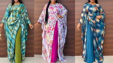 How to Cut and Sew a Side Ruched BUBU  Kaftan long dress| Making the Drawstrings 