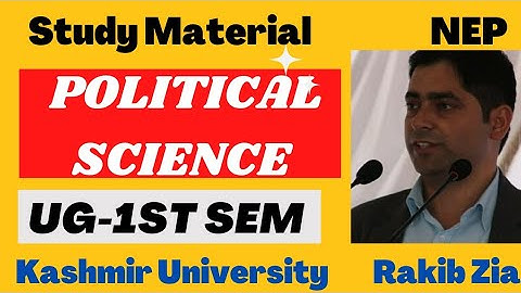 Political Science Study Material l UG-1st Semester/ Kashmir University/ NEP-2020 #kashmiruniversity