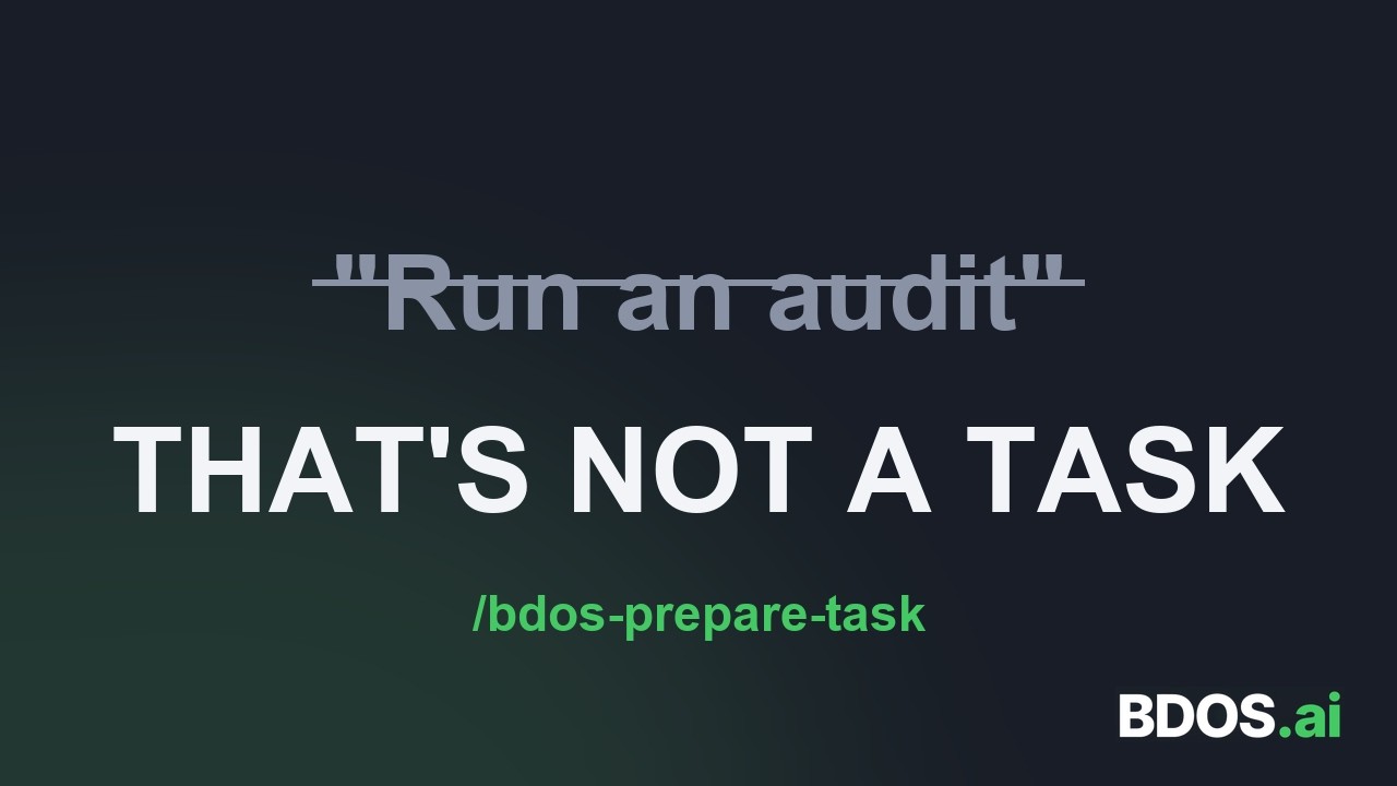 /bdos-prepare-task, 2:10 — a real session