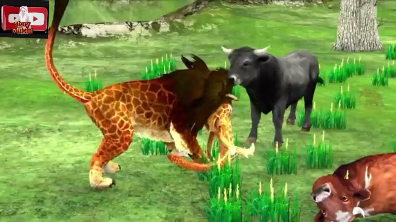 Lion Mammoth Vs Zombie Bull | Tiger Bull Helps Cow Cartoon from Monster Mammoth Lion Attack  2026