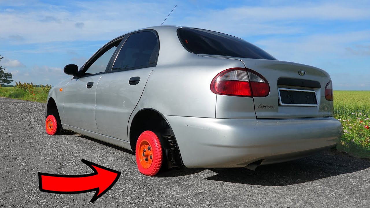 Experiment: World’s SMALLEST WHEELS on a real CAR