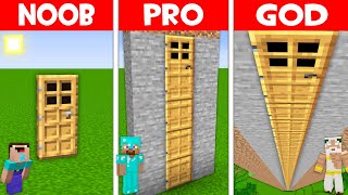 WHICH TALLEST DOOR HOUSE is BETTER? NOOB vs PRO vs GOD BIGGEST DOOR BUILD CHALLENGE!