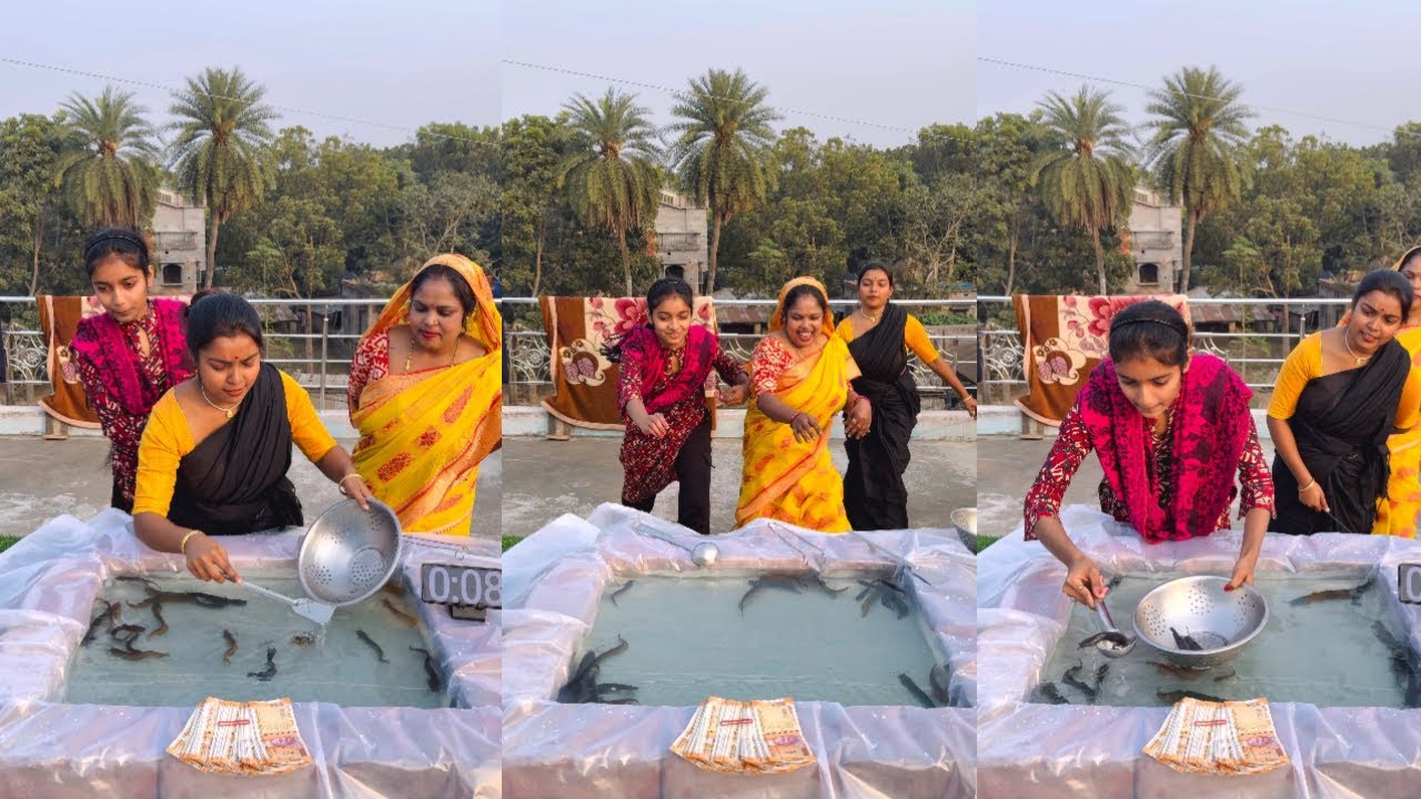 মেয়েদের রান্নার জিনিস দিয়ে মাছ ধরার খেলা || Girls' cooking fishing game