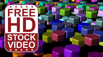 Free Stock Videos – abstract colorful hexagons moving and changing color randomly 3D animation
