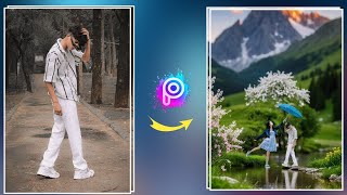 PicsArt Se mountain with lake and flowers hypic app photo editing screenshot 2