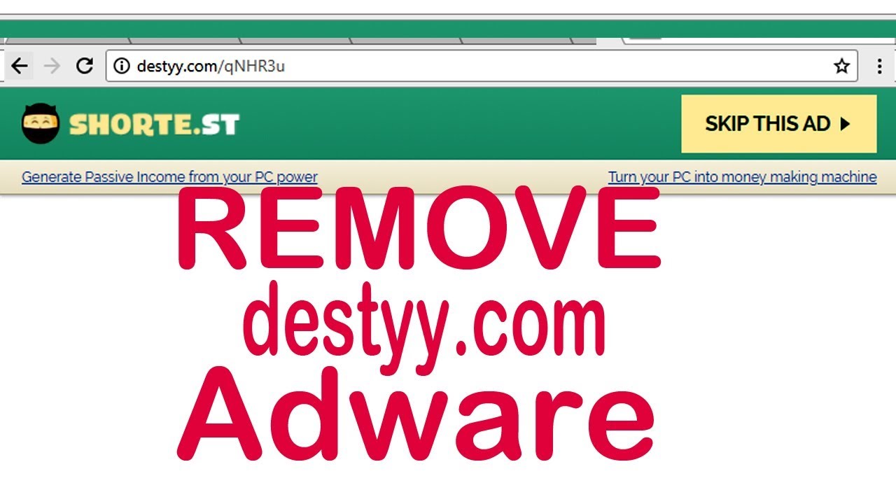 2 Steps To Remove destyy.com ADWARE Page Opening - YouTube
