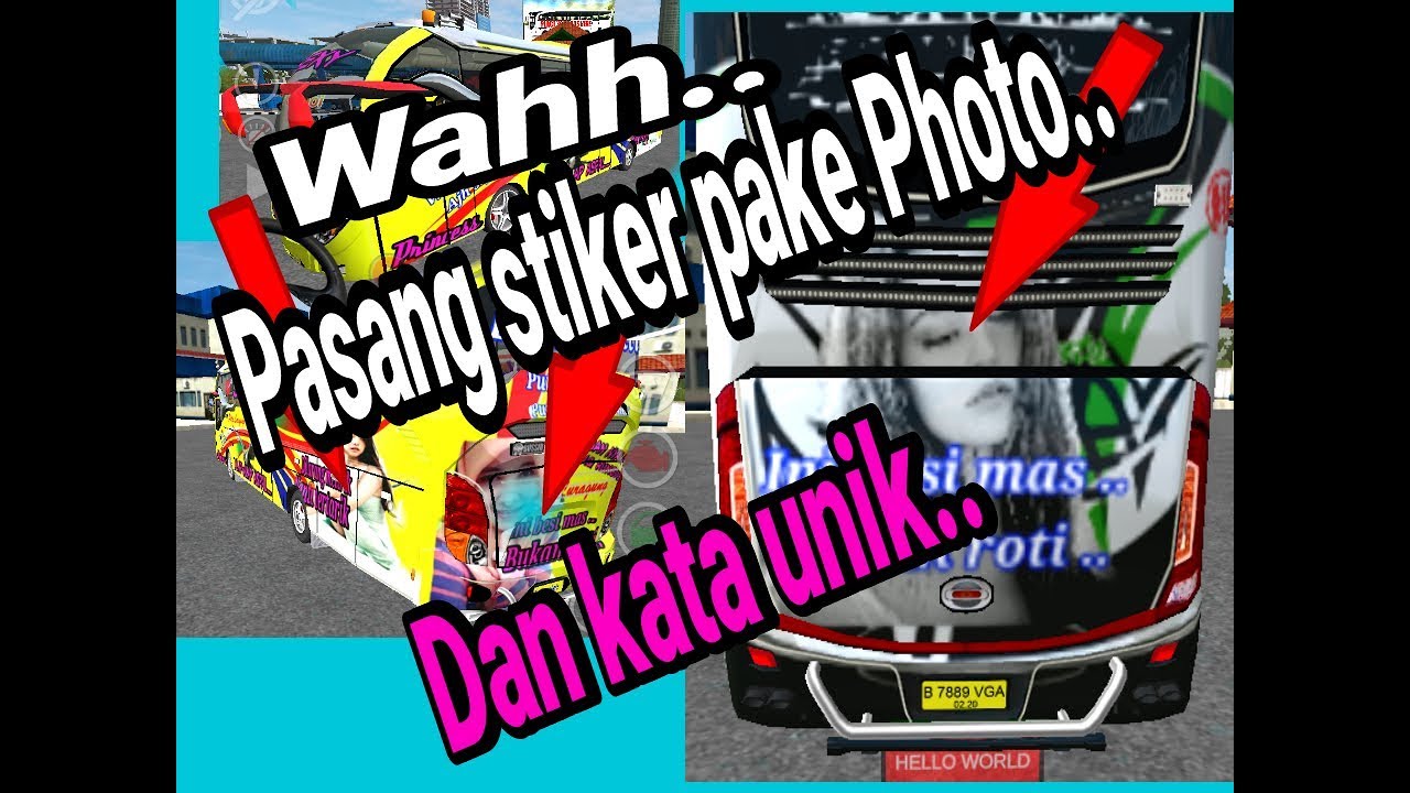 Cara membuat stiker  bussid menggunakan photo dan kata  