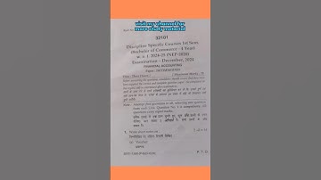 Financial Accounting question paper 2024. MDU, B.Com 1st sem question paper (NEW-2020) #mdu #bcom