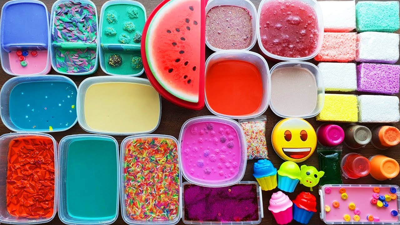 Slime Smoothie - Mixing Old Slimes And more and Foam Bricks - YouTube