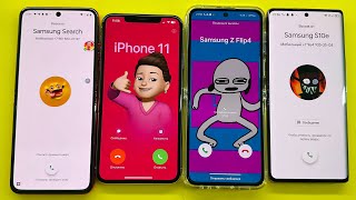 Incoming Call Samsung Z Flip5 vs Motorola Razr 40 Ultra vs Blackview A200 Pro vs IPhone 11 Pro Max