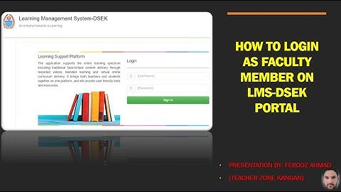 How a Teacher can Login on LMS-DSEK Portal