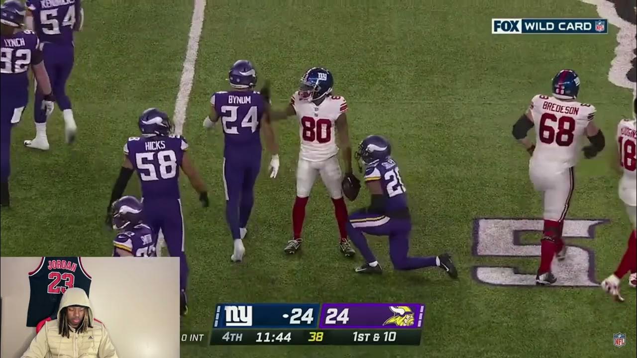 "New York Giants vs Minnesota Vikings" Wild Card Game Highlights REACTION YouTube