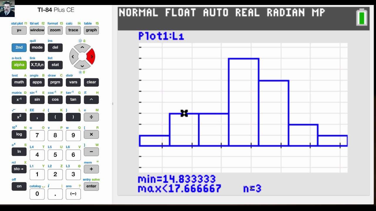 TI-84 CE Tutorial 37 Creating a Histogram with or without a Frequency Table