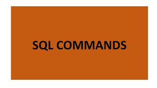SQL commands | DDL commands with syntax