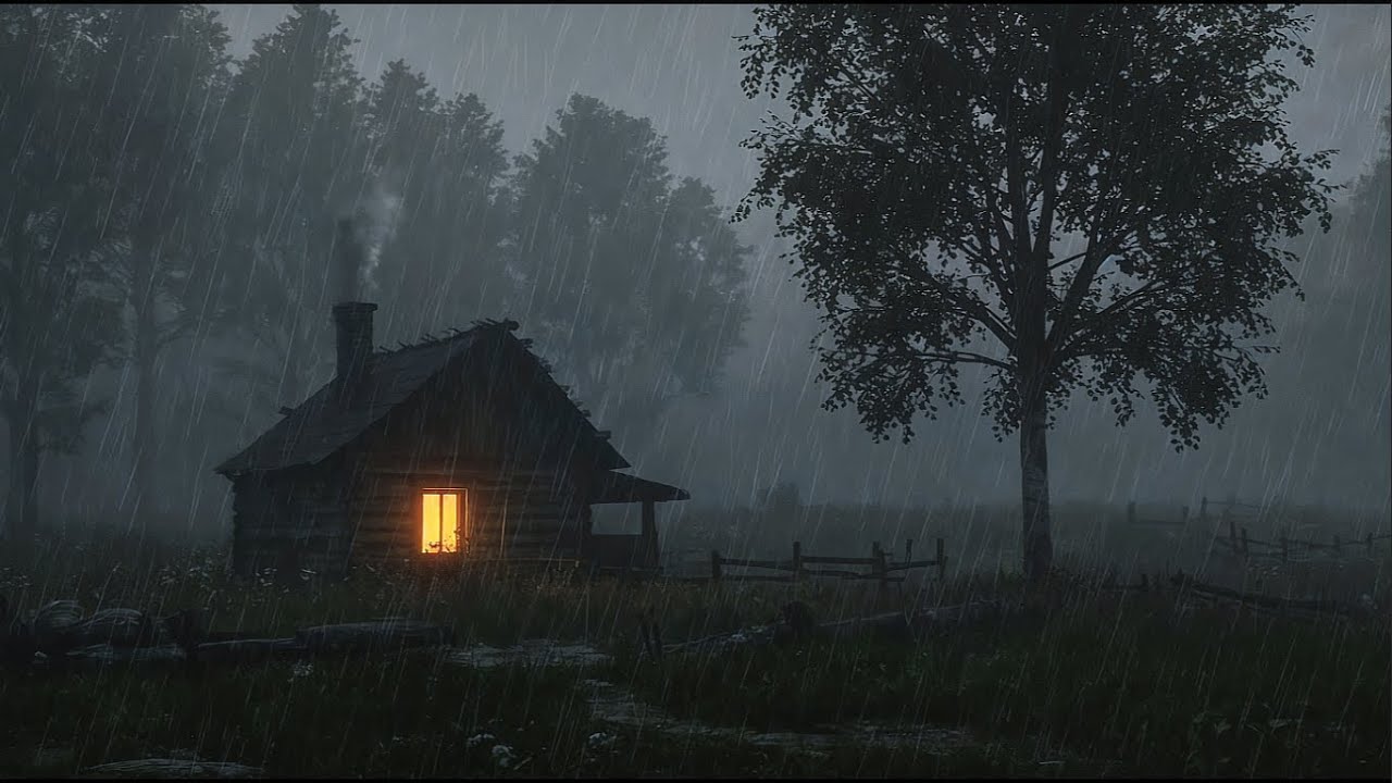 Rain and Thunder Sounds for Sleeping | Deep Night Storm for Relaxation