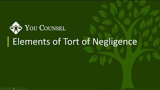 Elements of Tort of Negligence
