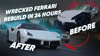 Rebuild WRECKED Ferrari 488 GTB in 24 HOURS | OVERPAID for the SALVAGE car