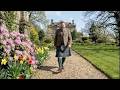 Scotsman Walking Wearing Kilt In Garden On Spring History Visit To Finlaystone House Scotland