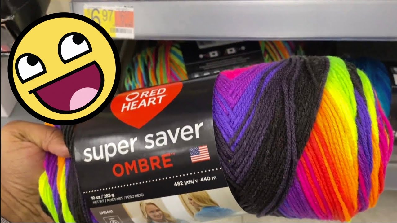 Red Heart Super Saver Yarn - Neon Stripes