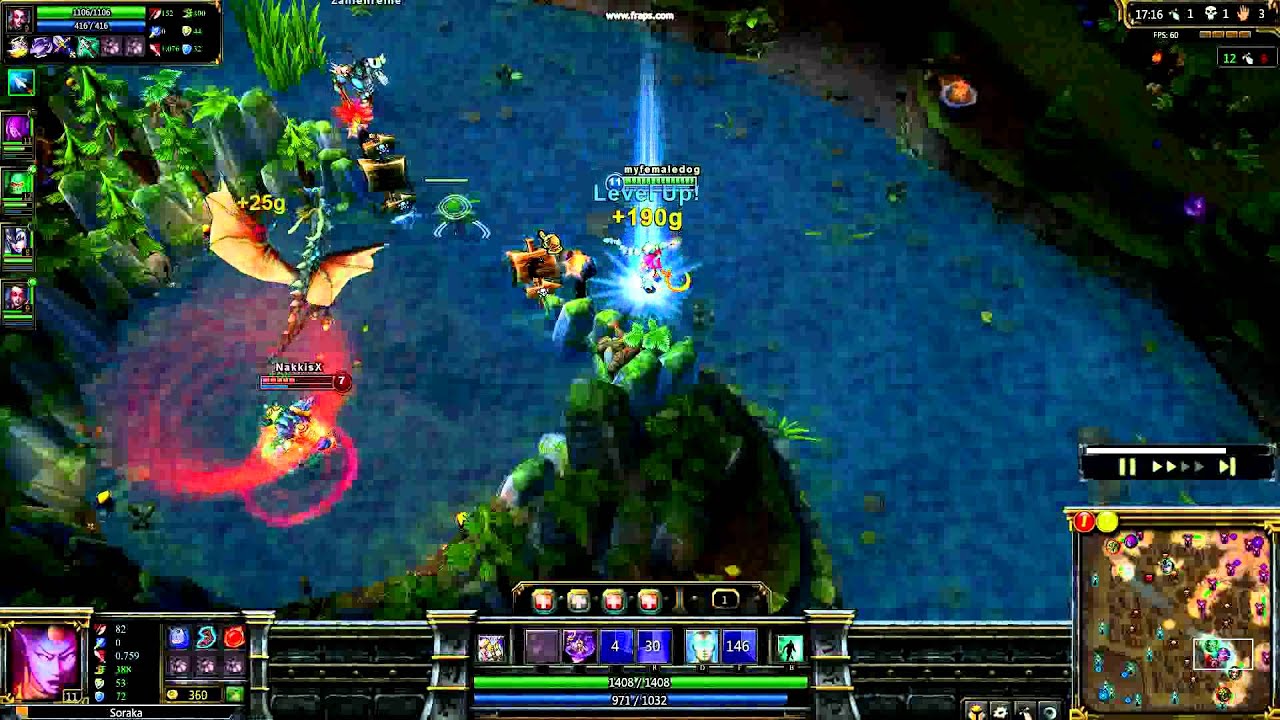 LoL Soraka Epic dragon steal and kill