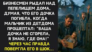 видео: Бизнесмен рыдал над пепелищем дома, потеряв дочь, когда беспризорник крикнул: “Я знаю, где она!” картинка: Бизнесмен рыдал над пепелищем дома, потеряв дочь, когда беспризорник крикнул: “Я знаю, где она!”