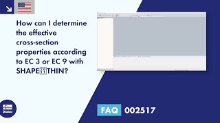 [EN] FAQ 002517 | How can I determine the effective cross-section properties according to EC 3 or...