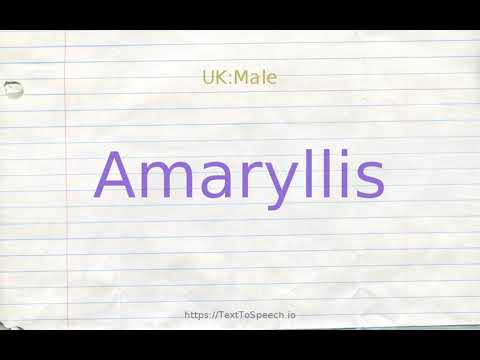 How to pronounce amaryllis - YouTube