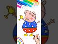 Daddy Pig Drawing | How to Draw Daddy Pig with Cup from Peppa Pig🌈 🐽🏆 #short #peppapig