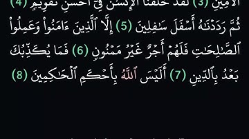 القرآن الكريم:سورة التين مكتوبة كاملة بالتشكيل يلامس القلوب