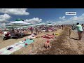Пляжи Евпатории переполнены после наводнения в Ялте