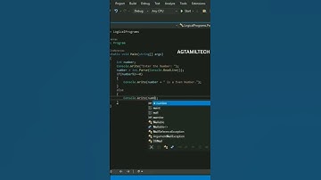 Find Given Number is Even or Odd Program in C# | AGTAMILTECH