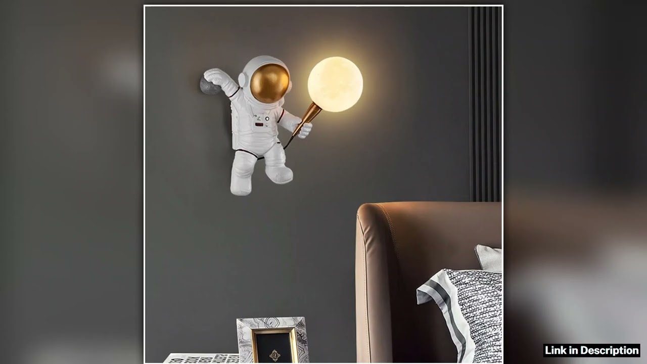 Nordic LED personality astronaut moon childrens room wall lamp kitchen dining room bedroom study