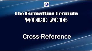Word 2016   Cross References