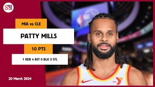 PATTY MILLS 10 PTS, 1 REB, 4 AST, 0 BLK, 2 STL vs CLE | 2023-2024 MIA | Player Full Highlights