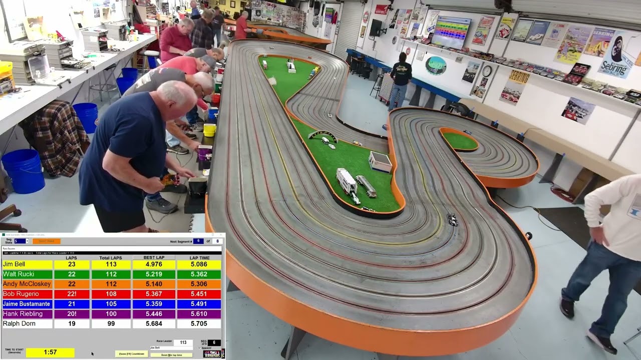 1/32 Scale Slot Car Racing Partial Thursday PM Race. Sportsman LMP Slot It.